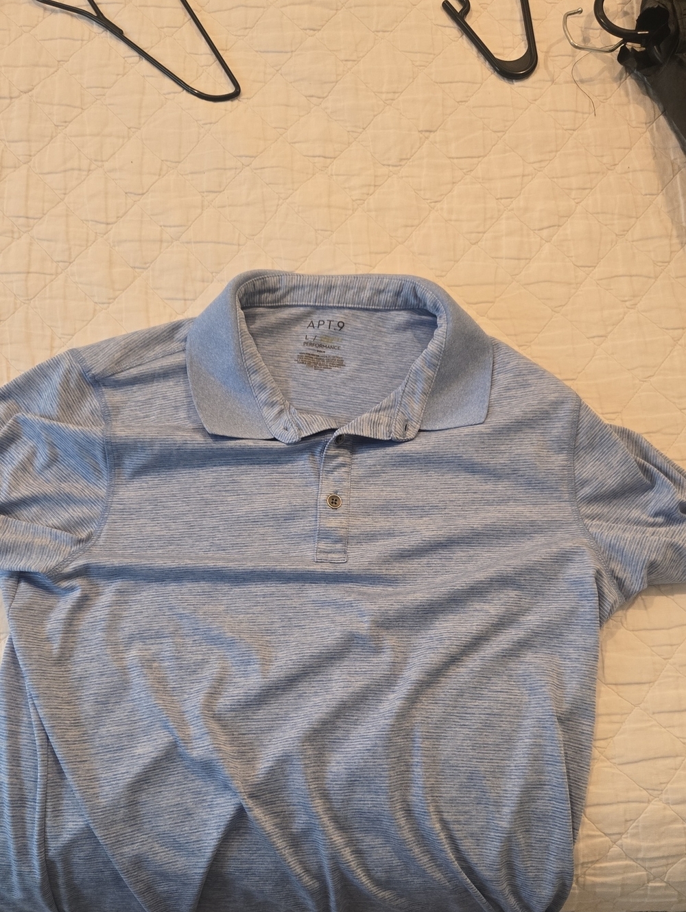 Apt. 9 Men's Light Blue Heather Stripe Polo